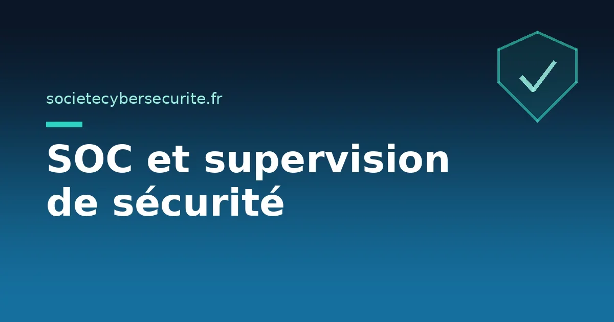 SOC et supervision de sécurité